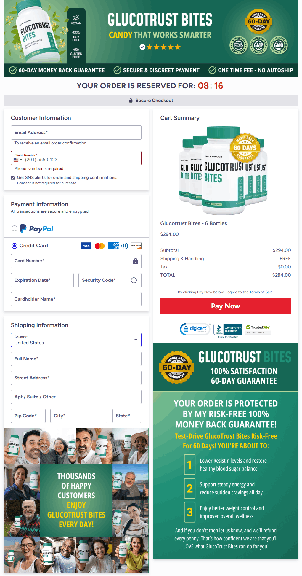 Glucotrust™ Buy Checkout Page